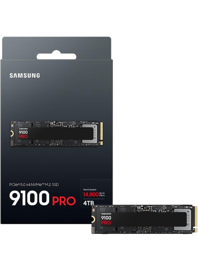 Samsung 9100 PRO NVMe M.2 SSD, 4TB, PCIe 5.0, 14800MB/s Read, 13400MB/s Write, Internal SSD for Gaming, Video Editing and AI, Black, MZ-VAP4T0BW - Image 2