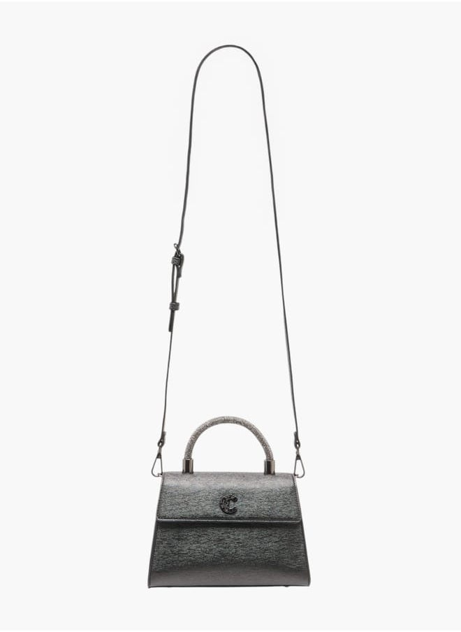 Le Confort Women Textured Satchel Bag with Detachable Strap and Flap Closure  - Image 2