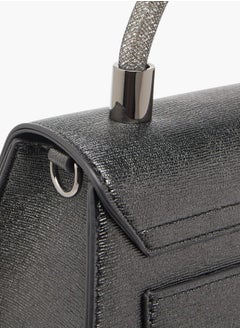 Le Confort Women Textured Satchel Bag with Detachable Strap and Flap Closure Ramadan Collection  - Image 5