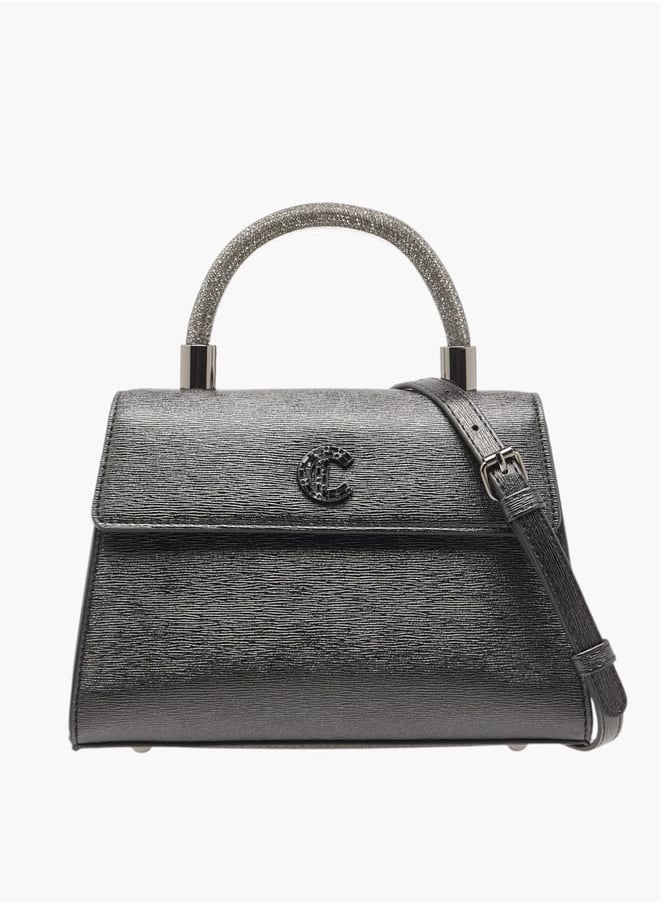 Le Confort Women Textured Satchel Bag with Detachable Strap and Flap Closure  - Image 1