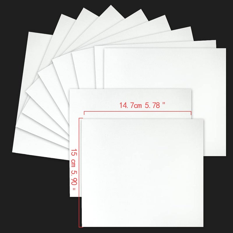 Qianshan دفتر ورق زيت وأكريليك بحجم 5.9x5.9 بوصة، 30 ورقة 180GSM (110lb) قابل للتقطيع ومقاوم للتسرب، ورق رسم ذو نسيج يشبه القماش مثالي للرسم بالأكريليك والزيت، أبيض - Image 3