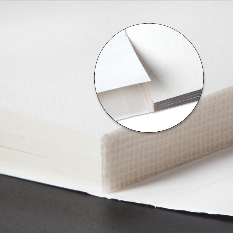 Qianshan دفتر ورق زيت وأكريليك بحجم 5.9x5.9 بوصة، 30 ورقة 180GSM (110lb) قابل للتقطيع ومقاوم للتسرب، ورق رسم ذو نسيج يشبه القماش مثالي للرسم بالأكريليك والزيت، أبيض - Image 4