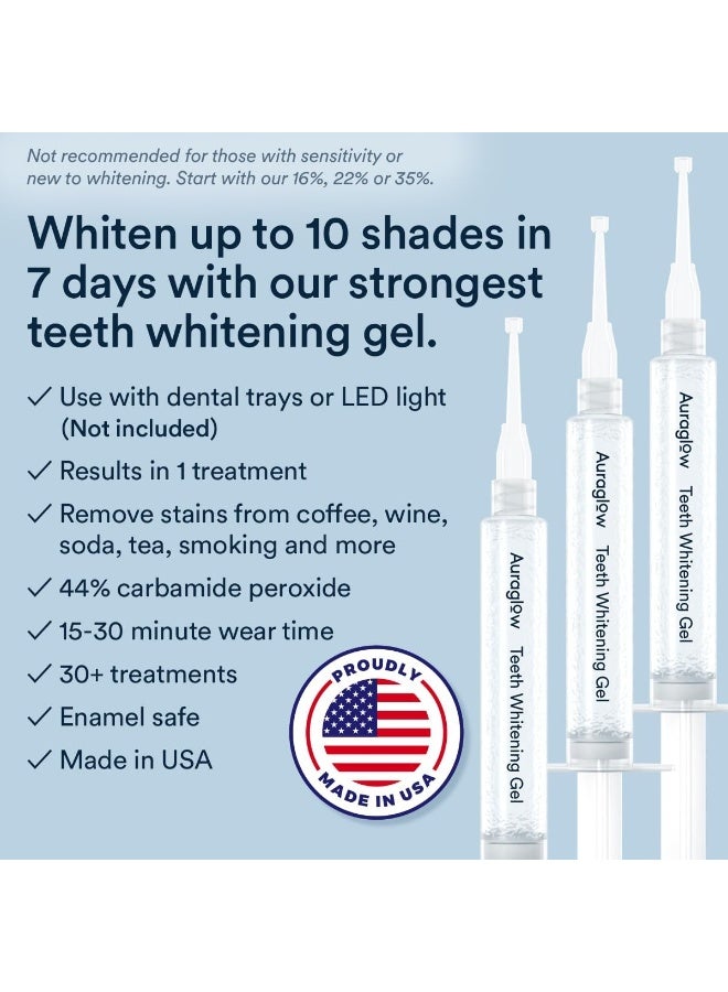 Auraglow Teeth Whitening Gel Syringe Refill Pack, 44% Carbamide Peroxide - Image 2