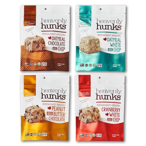 Heavenly Hunks Variety Gift Box - Oatmeal Chocolate Chip, Peanut Butter Chocolate, Cranberry White Chip & Oatmeal White Chip Cookies 4-Pack - Image 1