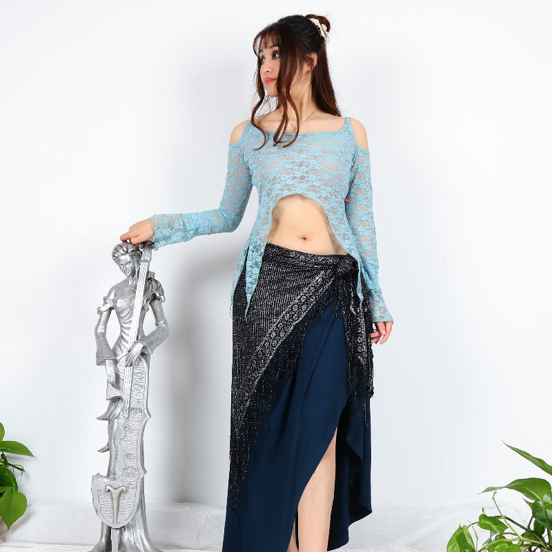 Fusion Tribal Belly Dance Top 2020 New South Korea Lace Double Side Dovetail Small Top - Image 2