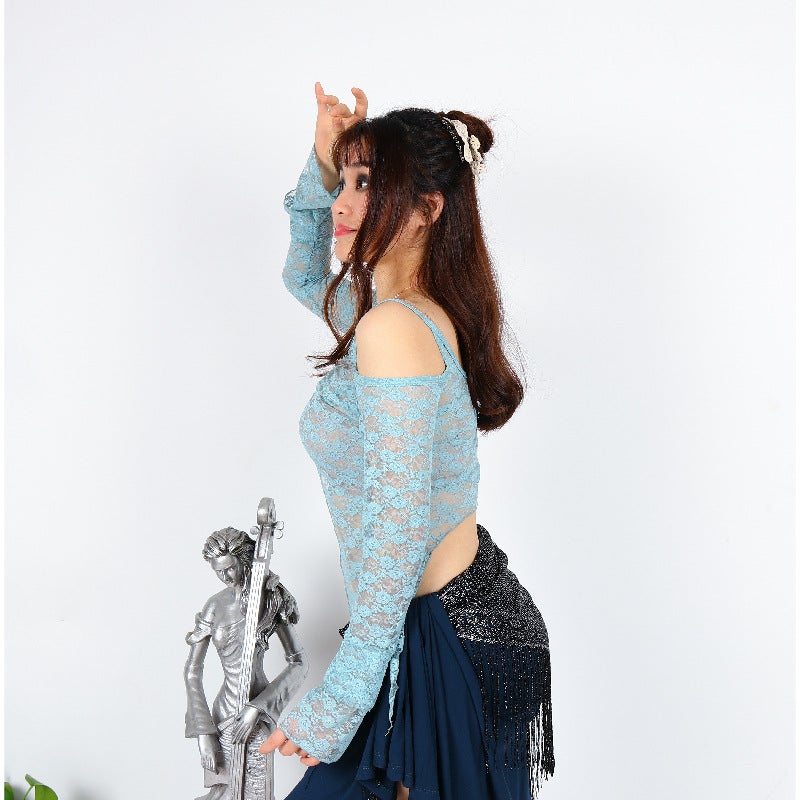 Fusion Tribal Belly Dance Top 2020 New South Korea Lace Double Side Dovetail Small Top - Image 4