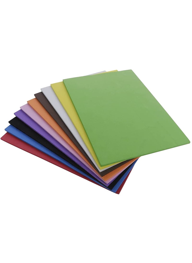KABEER ART Kabeer Art 5mm Thick Foam Sheet 10 Different Colors A4 Size  - Image 1