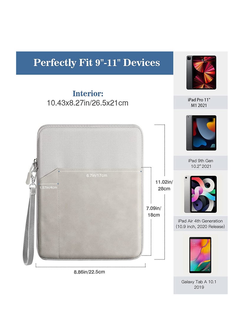 جراب للكمبيوتر اللوحي مقاس 10.9 بوصة مع جيوب تخزين تناسب جهاز iPad air 5 2022 iPad Pro 11 بوصة M2 2022 جراب لجهاز iPad من الجيل العاشر Ipad Air 4 Tab S8 11 "لون رمادي فاتح - Image 2