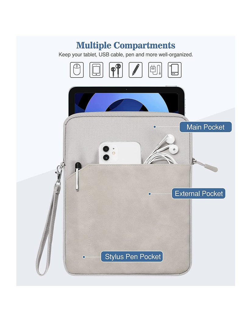 جراب للكمبيوتر اللوحي مقاس 10.9 بوصة مع جيوب تخزين تناسب جهاز iPad air 5 2022 iPad Pro 11 بوصة M2 2022 جراب لجهاز iPad من الجيل العاشر Ipad Air 4 Tab S8 11 "لون رمادي فاتح - Image 3