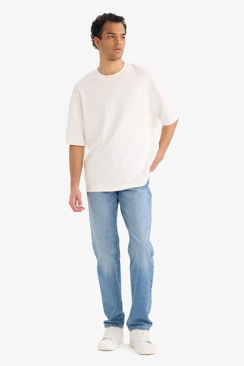 Defacto  Straight Fit Regular Hem Trousers for Men | Best Price UAE