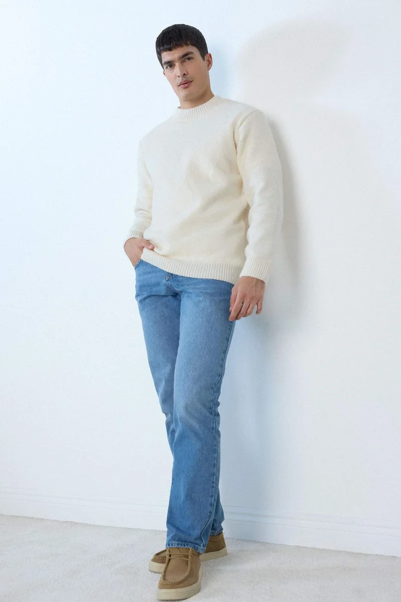 Straight Fit Regular Hem Trousers