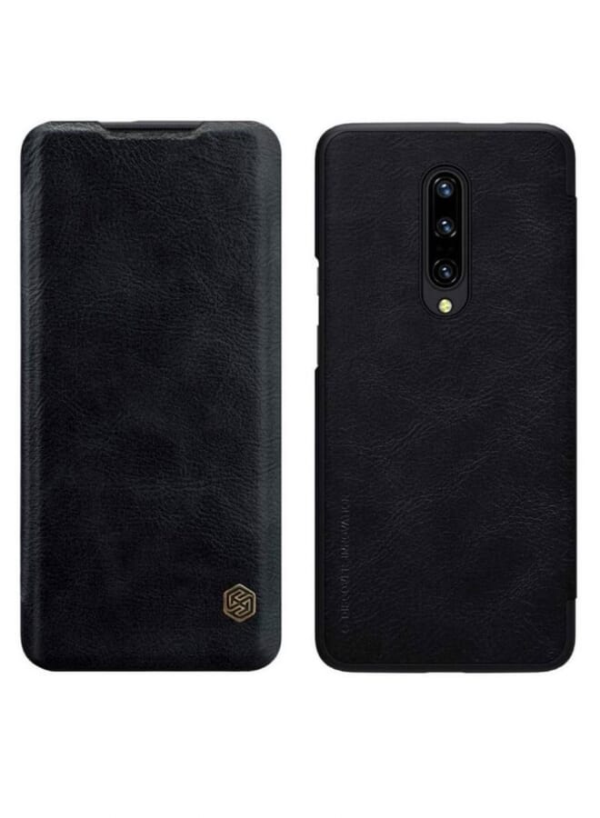 Nillkin Qin Series Classic Flip Leather Protective Case Cover For Oneplus 7 Pro Black - Image 1