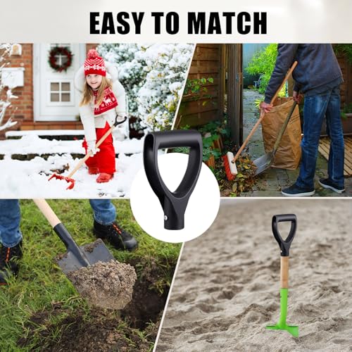 Yaocom Shovel Handle Replacement D Grip Shovel Handle with 6 Post Screw 1-1/4" /32mm Inner Diameter Spade PVC D Grip for Garden Digging Raking Tools - Image 2