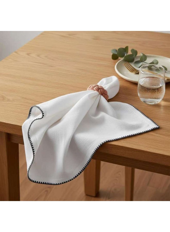 Pan Home طقم مناديل مطرزة ببطانية إيسلاي - أبيض - Image 1