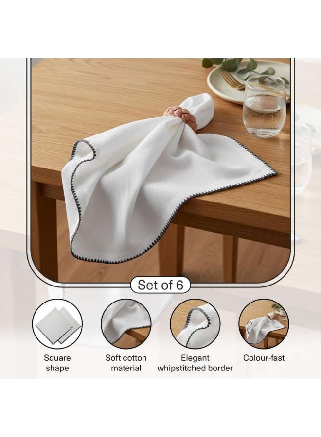 Pan Home طقم مناديل مطرزة ببطانية إيسلاي - أبيض - Image 4