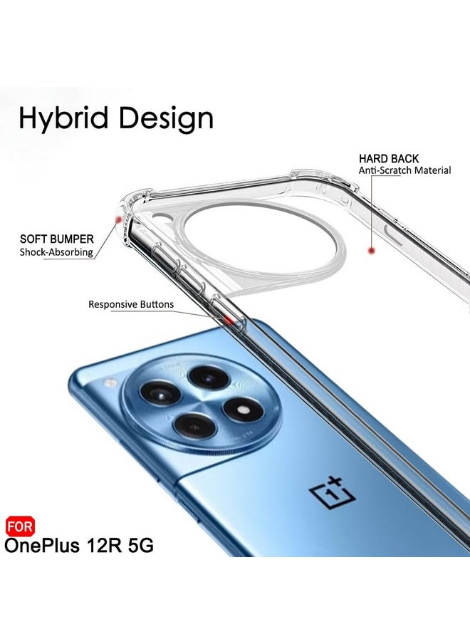 ذا جيفت كارت جراب شفاف شفاف للغاية من TheGiftKart لهاتف OnePlus 12R 5G | حماية 360 درجة | تصميم مقاوم للصدمات | جراب شفاف خلفي لهاتف OnePlus 12R 5G (PC & TPU، ممتص صدمات شفاف)  - Image 5