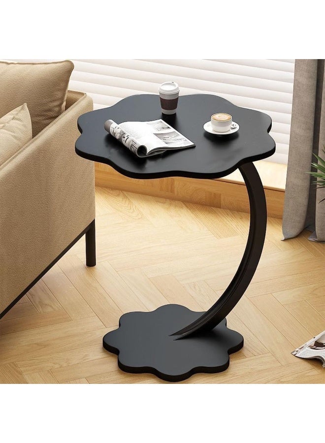 DubaiGallery Small C-Shaped Accent Table, Modern Side Table for Living Room, Black Finish - Image 1