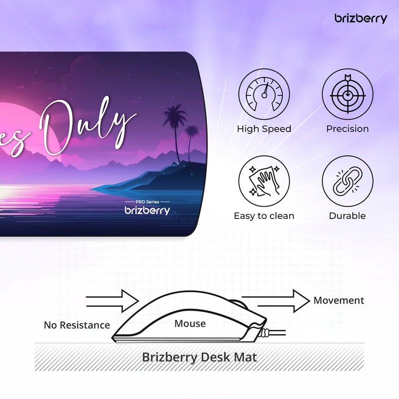 ARTBRIZ ® Brizberry Extended Mouse Pad, Desk Mat, 740mm x 310mm x 3mm Large Printed Premium Anti Skid Rubber Base for Desktop Laptop Keyboard (DM Design 10) - Image 5