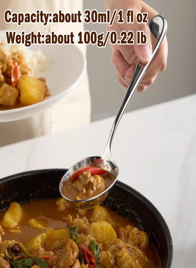 Txhlyx Serving Spoons with Deep Bowl,18/10 Stainless Steel 7.7 Inch Small Serving ladle for Soup,Sauce, Porridge,Stew,Dishwasher Safe,Set of 2 - Image 4
