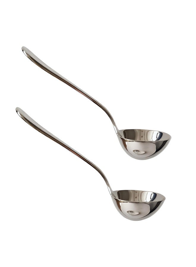 Txhlyx Serving Spoons with Deep Bowl,18/10 Stainless Steel 7.7 Inch Small Serving ladle for Soup,Sauce, Porridge,Stew,Dishwasher Safe,Set of 2 - Image 1