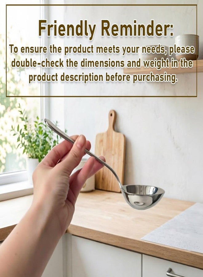 Txhlyx Serving Spoons with Deep Bowl,18/10 Stainless Steel 7.7 Inch Small Serving ladle for Soup,Sauce, Porridge,Stew,Dishwasher Safe,Set of 2 - Image 3