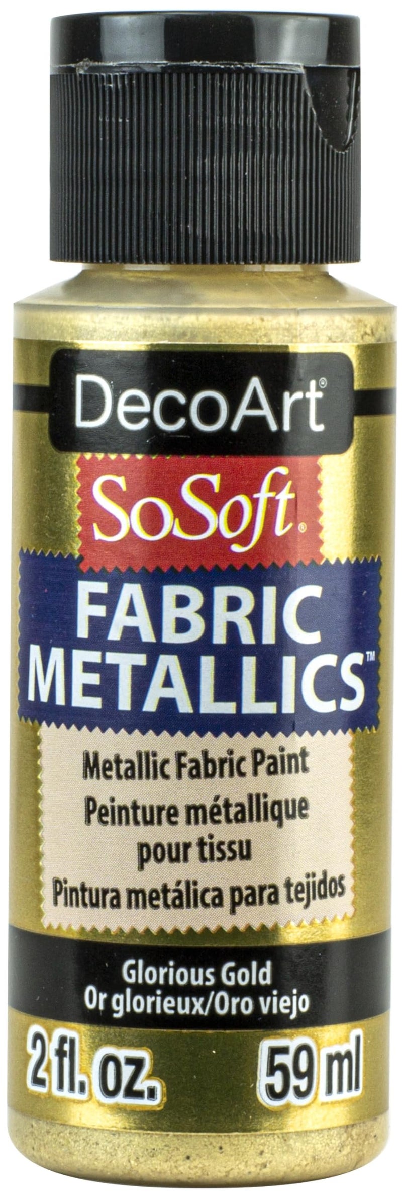 Deco Art SoSoft Fabric Acrylic Metallic Paint 2ozGlorious Gold