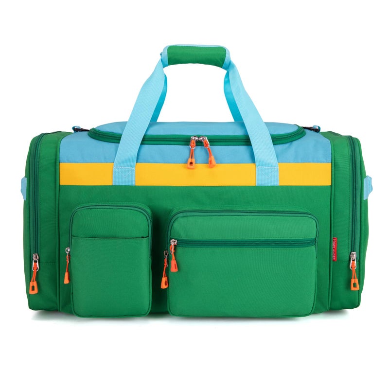 HawLander Large Kids Duffle Bag for Travel, Overnight, or Weekender, 22" inch (Green Yellow) - Image 1