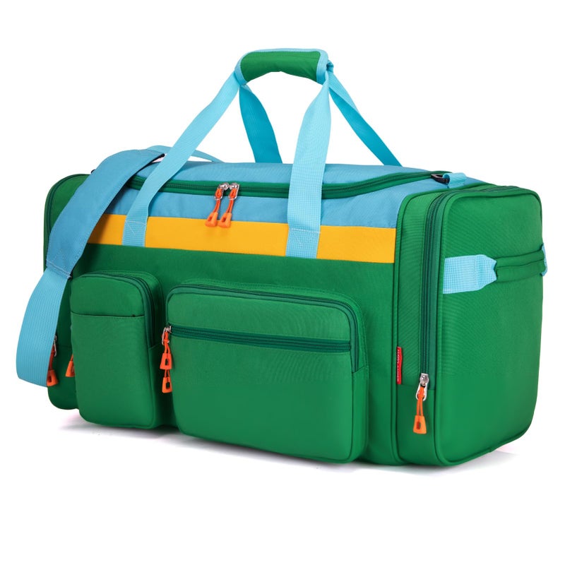 HawLander Large Kids Duffle Bag for Travel, Overnight, or Weekender, 22" inch (Green Yellow) - Image 2