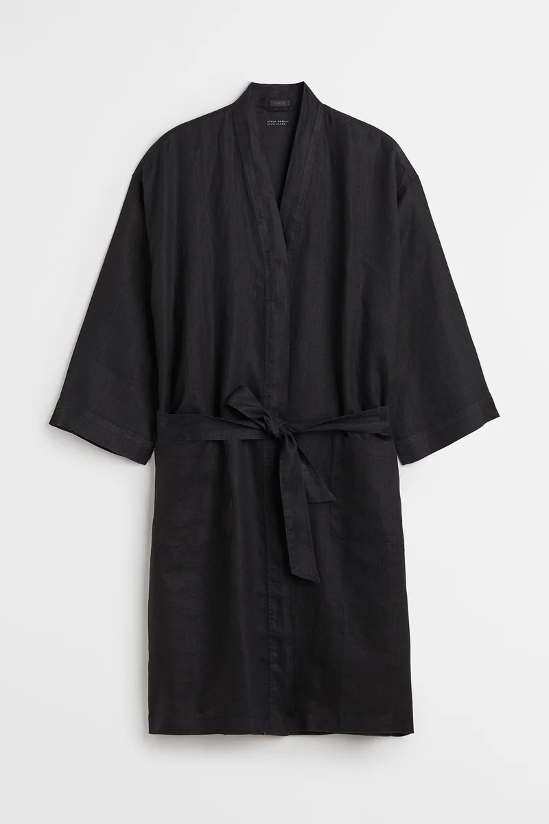H&M Washed linen dressing gown