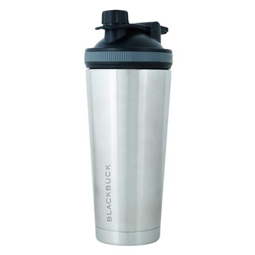 BLACKBUCK Shaker Pro: Doublewall Vacuum Insulated Stainless Steel Shaker With Noise Proof Technology,Superior Shake Without Leaks,Best For Pre Workout Shakes And Protein Mixes(Oyster Silver),750 ml - Image 1