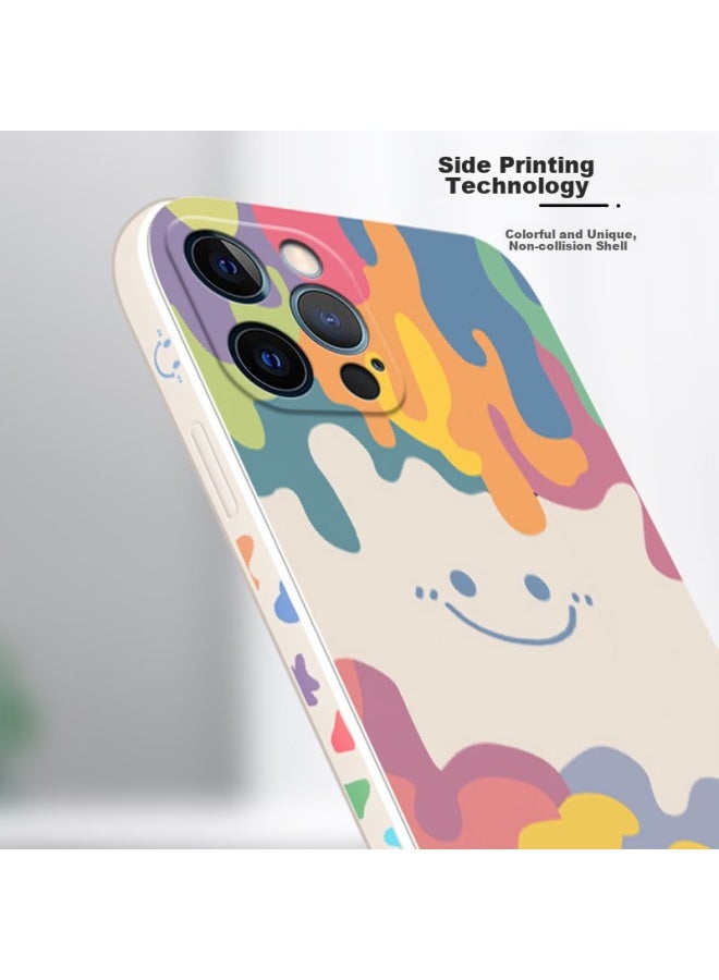 Zitai Liquid Silicone Case For Iphone 12/12 Pro Painted Creative Shockproof Soft Shell White - Image 3