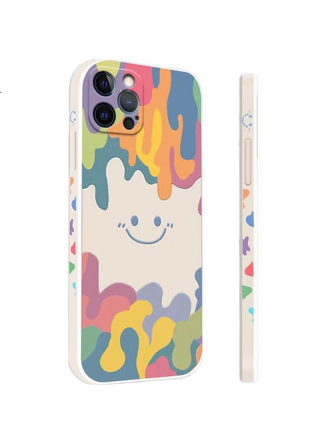 Zitai Liquid Silicone Case For Iphone 12/12 Pro Painted Creative Shockproof Soft Shell White - Image 1
