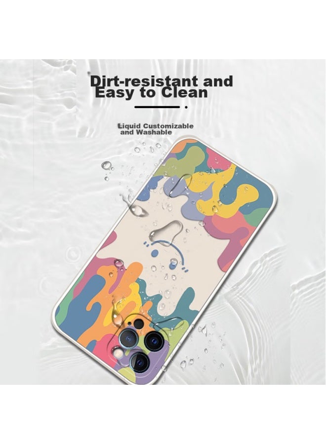 Zitai Liquid Silicone Case For Iphone 12/12 Pro Painted Creative Shockproof Soft Shell White - Image 5