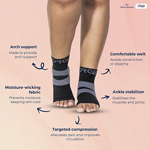 Sorgen Premium Ankle Protector Sleeve for Plantar Fasciitis Pain Relief and Compression Support | for Heel Pain and Ankle Support | Foot Compression Sleeve 1 Pair (LARGE) - Image 2