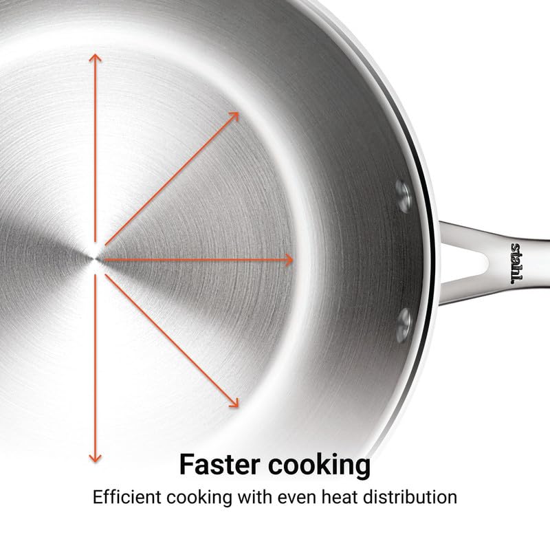 Stahl Artisan 3 Piece Triply Stainless Steel Cookware Set, Artisan Triply Kadhai 24cm + Artisan Triply Fry Pan 24cm with SS Pro Lid | Induction & Gas Compatible | Cookware Combo for Frying & Cooking - Image 2