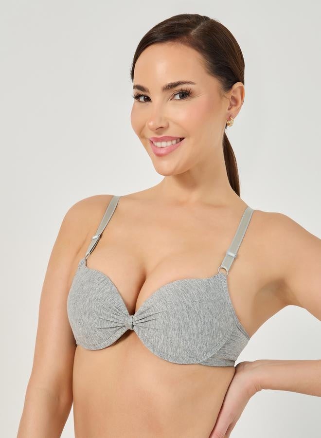 Styli Pack of 2 - Padded Wired Ruched Center Push Up Bra  - Image 3