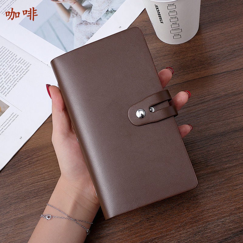Ink Style Card Case Anti-Demagnetization Large Capacity Brown long 96 card slots