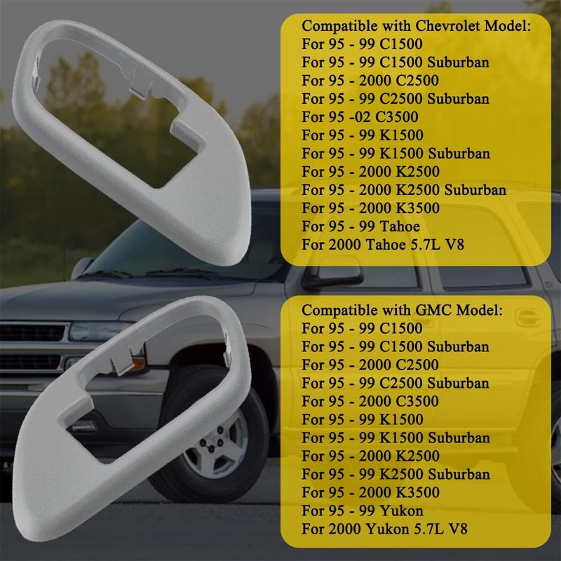 NFSpeeding Door Handle Trim Bezel Interior for 1995-1999 Chevy GMC Suburban Yukon Tahoe - Image 5