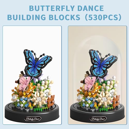 apcute 530 PCS Micro Brick Flower Butterfly Bouquet Building Sets Animals Botanical Collection Blocks Model for Adult ToysHome Decor and Office Art Creative Gift Women MomGirl Valentines Day Gift - Image 5