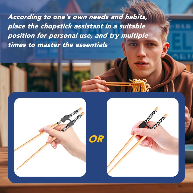 LYART 5 Pairs Reusable Training Chopsticks Beginners for Kids Adults Learners, Japanese Wooden Chopsticks Trainers Set, Dishwasher Safe, L8.86Inch (1.Japanese stamp) - Image 4