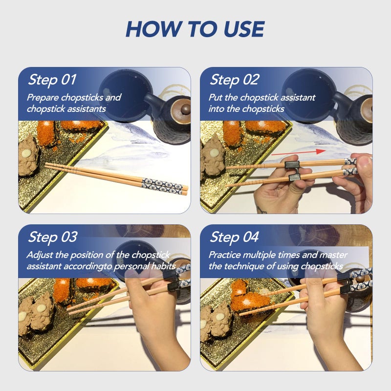 LYART 5 Pairs Reusable Training Chopsticks Beginners for Kids Adults Learners, Japanese Wooden Chopsticks Trainers Set, Dishwasher Safe, L8.86Inch (1.Japanese stamp) - Image 5