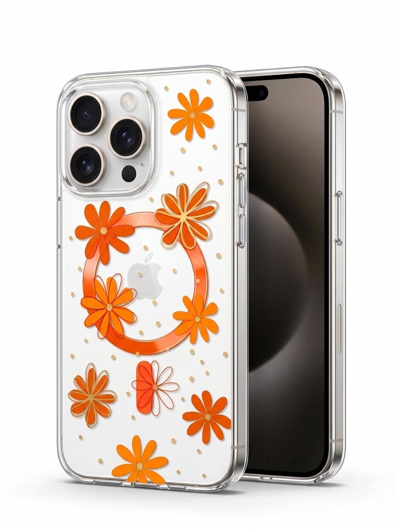 Dl3 Mobilak Printed Hard Clear Case for iPhone 16 Pro Max, Compatible with MagSafe, Slim Rigid PC Back Cover, Scratch-Resistant Shockproof Transparent Protective Phone Case - Style-1