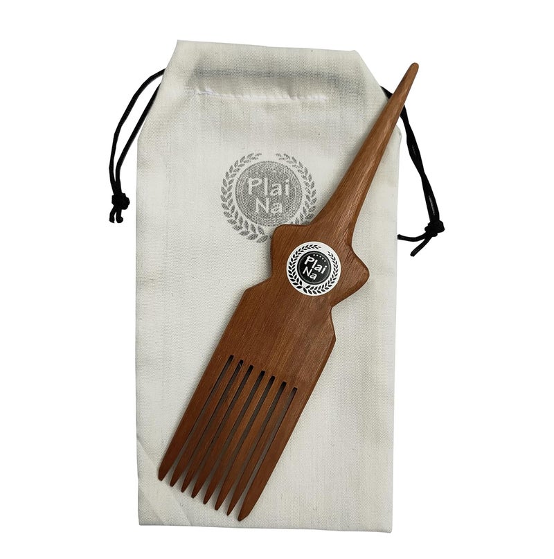 Plai Na Comb for African Hair Parting Comb for Braiding Wooden Afro Pick Comb Hair Parting Tool