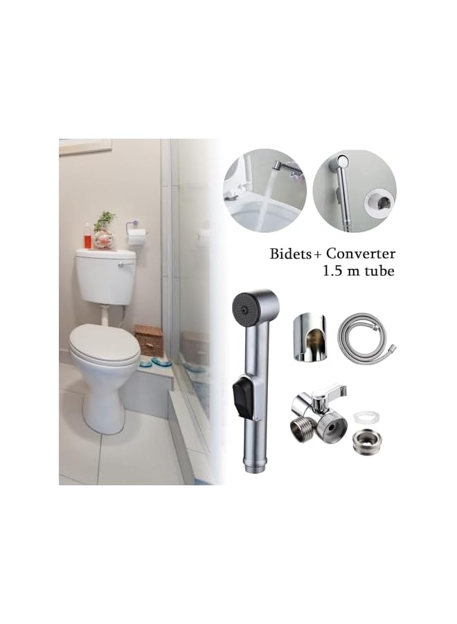 The Bros رشاش بيديت للمرحاض، صنبور بيديت للحمام لرش تنظيف المرحاض رأس دش خرطوم مع حامل لغسل الملابس الشخصية، حفاضات، دوش - Image 3