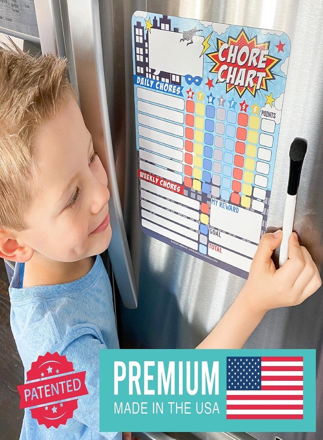 هادلي ديزاينز لوحة مهام مغناطيسية للأطفال - لوحة سلوك جيد للأطفال في المنزل، قابلة للمسح الجاف، قائمة مسؤوليات يومية وأسبوعية، لوحة مهام الأبطال الخارقين - Image 4