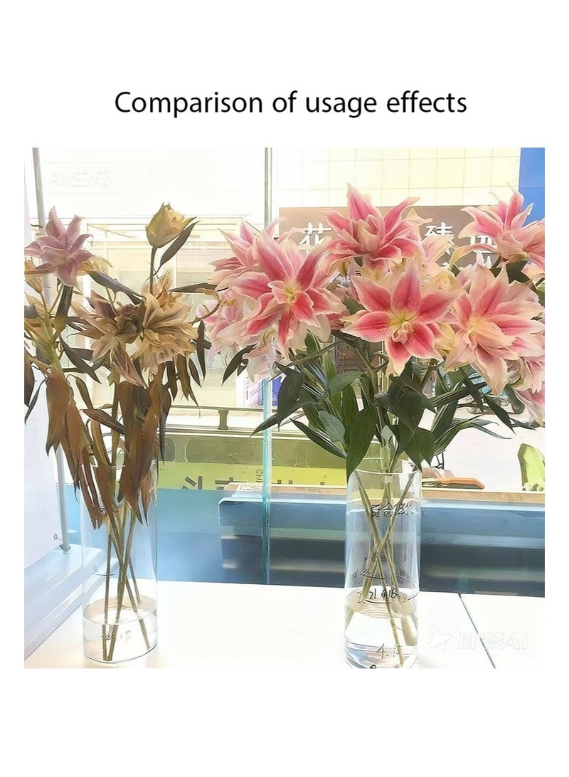 كريسال مادة حافظة لزهور الزنبق، عبوات طعام شفافة للزهور لتنسيق الزهور والباقات، مستلزمات تنسيق الزهور الطازجة، مادة حافظة للزهور ومحلول مغذي لإطالة عمر الزهور (10 جرام، 10 عبوات) - Image 4