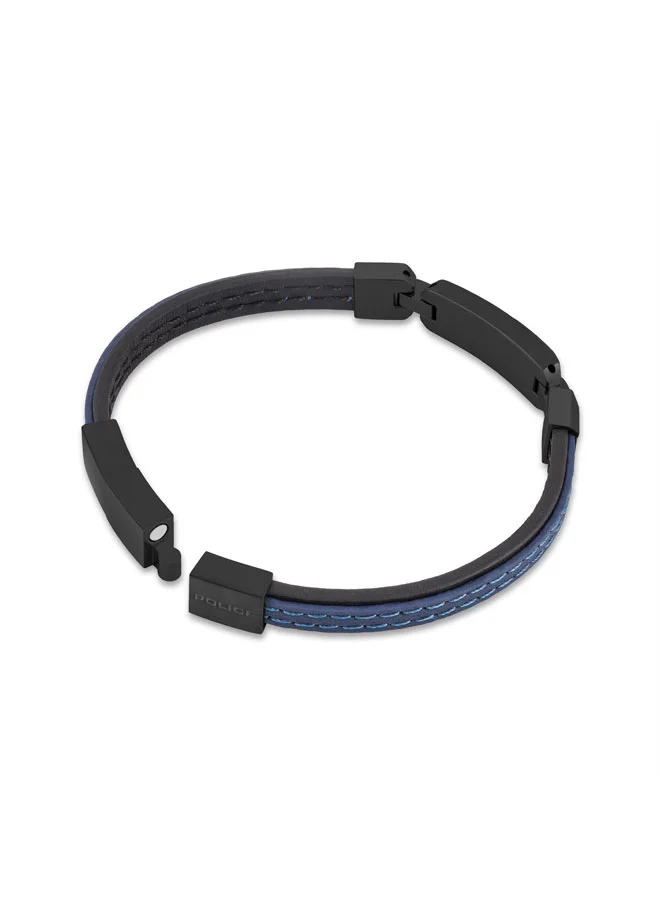 POLICE Blue/Black Layerlock Leather Band Leather Bracelet for Men for Men | Best Price UAE