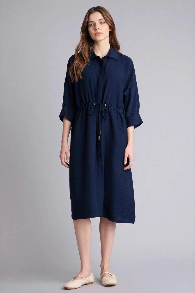 ديفاكتو Regular Fit Shirt Collar Dress