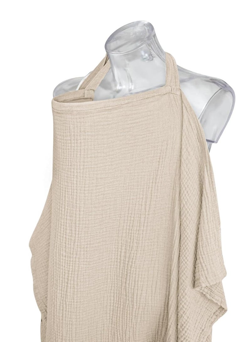 MJZ Nursing Cover for Baby Breastfeeding, Breathable Lactation Apron 100% Cotton Breastfeeding Cover Lactation Scarf Shawl with Rigid Hoop for Mother Nursing Apron Nursing Shawl - Image 2