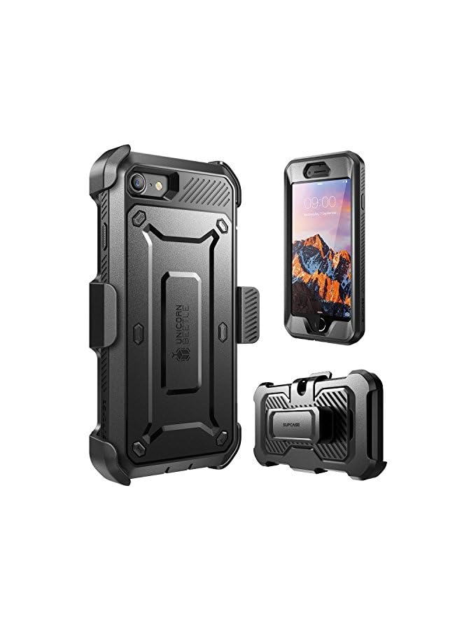 SupCase Unicorn Beetle Pro Series Case Designed for iPhone SE 2nd generation (2020)/iPhone 7/iPhone 8, Full-Body Rugged Holster Case with Built-In Screen Protector (Black) - Image 2